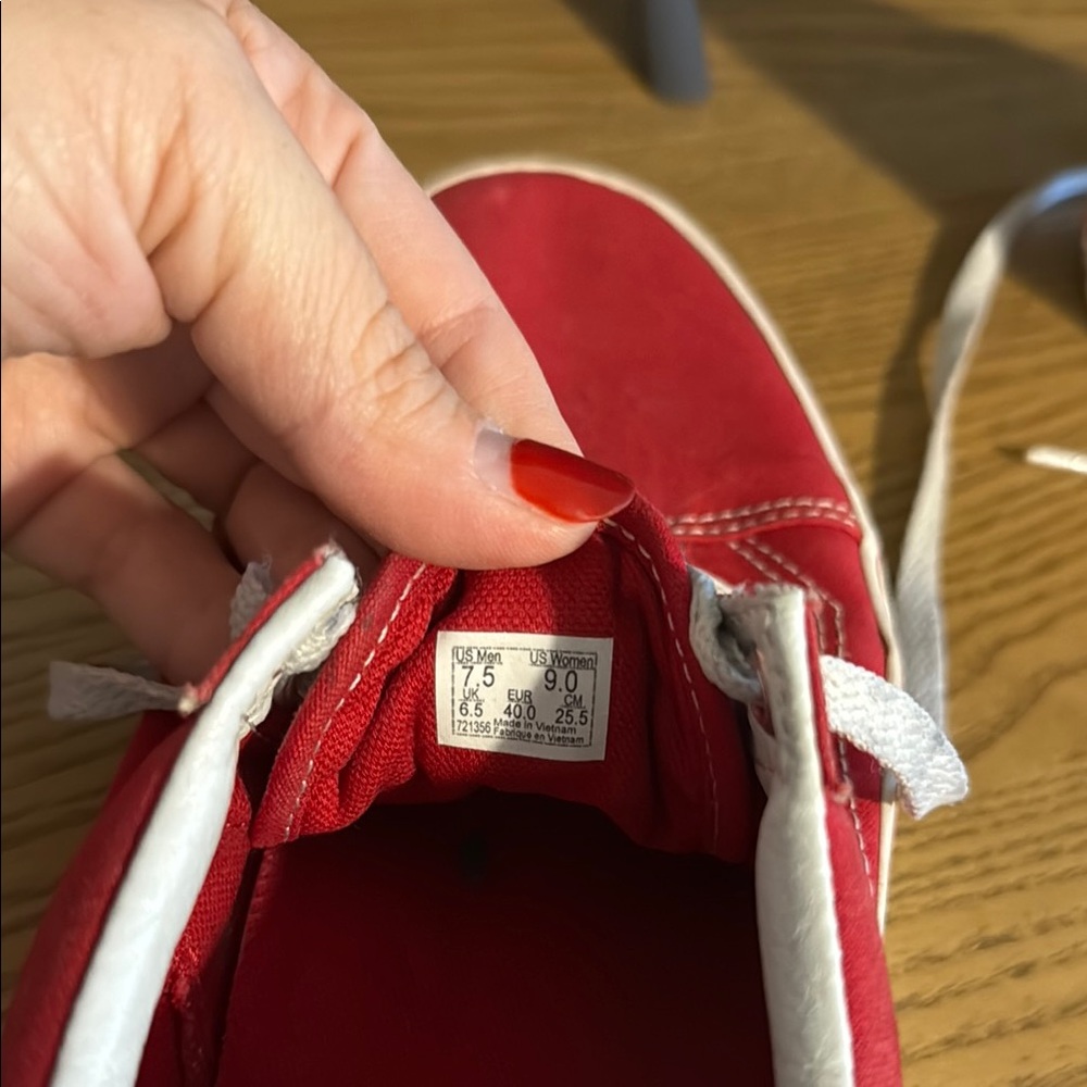 Vans- Red and White Sneakers - Picture 4 of 4